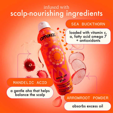 AMIKA Perk Up Plus Extended Clean Dry Shampoo scalp nourishing ingredients