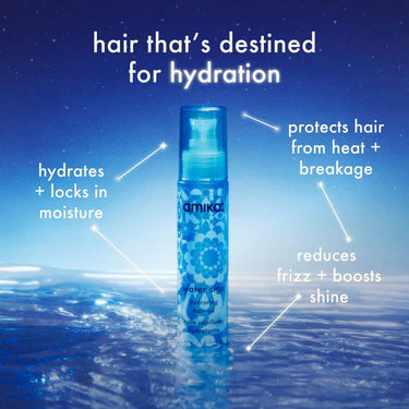 AMIKA Water Sign Hydrating Hair Oil hydrates + locks in moisture, protects hair from heat + breakage, reduces frizz + boosts shine