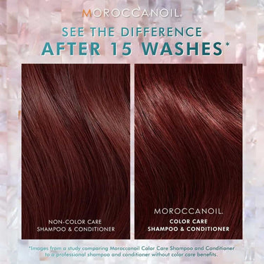 After 15 washes using color care shampoo and conditioner by moroccanoil 