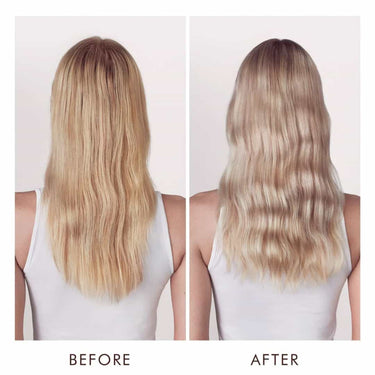 Before and after using MOROCCANOIL Blonde Perfecting Purple Conditioner 200ml