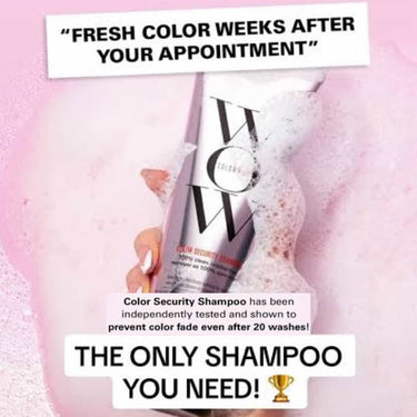 COLOR WOW Color Security Shampoo doesn't fade your hair 