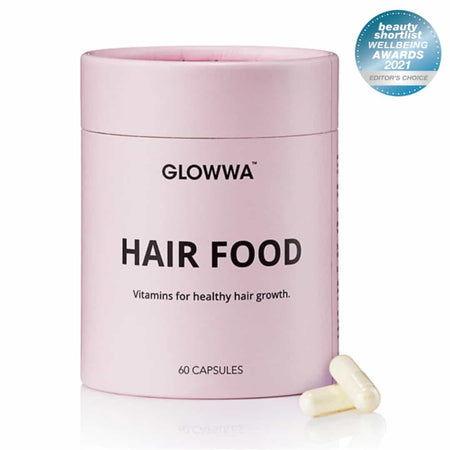 GLOWWA HAIR FOOD - HAIR VITAMINS, 60 CAPSULES new to Australia