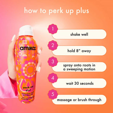 How to use AMIKA Perk Up Plus Extended Clean Dry Shampoo 150g